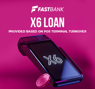 Fast Bank offers a business loan based on PoS terminal turnover.